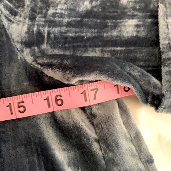 Anthropologie Floreat Crushed Blue Velvet Dress - Picture 4 of 5